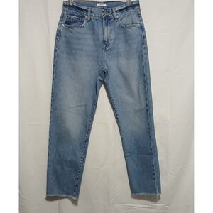 Forever 21 Premium Jeans High Rise Distressed‎ Hem Denim Light Wash 27